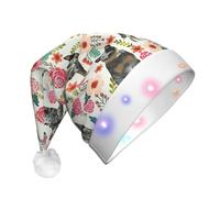 Gongjuy Cattle Dog Florals Christmas Party Supplies Adult Plush Luminous Christmas Hatï¼ŒLed Christmas Hats With Lights