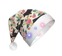 Gongjuy Cattle Farm Sanctuary Christmas Party Supplies Adult Plush Luminous Christmas Hatï¼ŒLed Christmas Hats With Lights