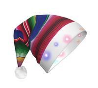 Gongjuy Colorful Mexican Stripes Christmas Party Supplies Adult Plush Luminous Christmas Hatï¼ŒLed Christmas Hats With Lights