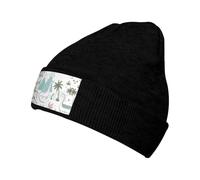 Gongjuy Dinosaur Walking Classic Winter Hats for Men,Women Without Eaves, Padded Warm Lining, Gifts for Parents,Friends. Black