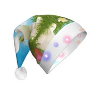 Gongjuy Easter Bunny With Eggs And Spring Butterfly Christmas Party Supplies Adult Plush Luminous Christmas Hat,Led Christmas Hats With Lights