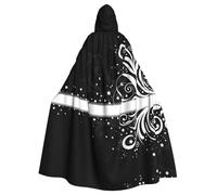 Gongjuy Flower Swirl Adult Party Cloak Clothing Accessories, Adult Halloween Wizard Plus Size Hooded Horror Cloak