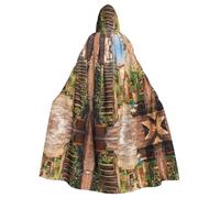 Gongjuy Italy Tuscan Adult Party Cloak Clothing Accessories, Adult Halloween Wizard Plus Size Hooded Horror Cloak