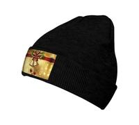 Gongjuy Merry Christmas Classic Winter Hats for Men,Women Without Eaves, Padded Warm Lining, Gifts for Parents,Friends. Black