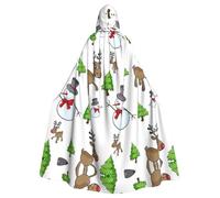 Gongjuy Merry Christmas Happy Adult Party Cloak Clothing Accessories, Adult Halloween Wizard Plus Size Hooded Horror Cloak