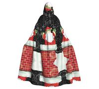 Gongjuy Merry Christmas Santa Adult Party Cloak Clothing Accessories, Adult Halloween Wizard Plus Size Hooded Horror Cloak