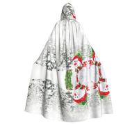 Gongjuy Merry Christmas With Happy Snowman Adult Party Cloak Clothing Accessories, Adult Halloween Wizard Plus Size Hooded Horror Cloak