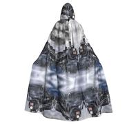Gongjuy Steam Train Clouds Adult Party Cloak Clothing Accessories, Adult Halloween Wizard Plus Size Hooded Horror Cloak