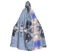 Gongjuy Steam Train Depart Sunset Adult Party Cloak Clothing Accessories, Adult Halloween Wizard Plus Size Hooded Horror Cloak