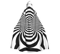 Gongjuy Stripe Vortex Adult Party Cloak Clothing Accessories, Adult Halloween Wizard Plus Size Hooded Horror Cloak