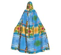 Gongjuy Summer Parrot Pineapple Bird Adult Party Cloak Clothing Accessories, Adult Halloween Wizard Plus Size Hooded Horror Cloak