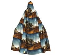 Gongjuy Train And Railway Adult Party Cloak Clothing Accessories, Adult Halloween Wizard Plus Size Hooded Horror Cloak