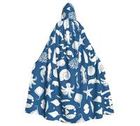Gongjuy Underwater Marine Life Adult Party Cloak Clothing Accessories, Adult Halloween Wizard Plus Size Hooded Horror Cloak