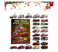 GongMingO Fire Truck Advent Calendar 2025, 24 Days Of Christmas Advent Calendar Boxes, Funny Christmas Firetruck Countdown With Classic & Modern Fire Engines