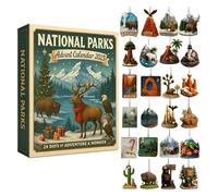 GongMingO National Parks Advent Calendar 2025, 24 Days Christmas Countdown Calendar With Collectible Ornaments Of America’s National Parks, Wildlife & Landscapes, Gift For Nature Lovers & Families