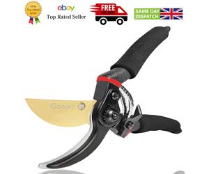 Gonicc 8" Professional Secateurs Garden Hand Shears Pruning Titanium Bypass Cut