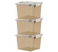 GONICVIN Plastic Storage Boxes with Lids, 3 Packs 60L Stackable Storage Container with Handles for Home and Office