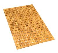 Gonioa Natural Bamboo Bath Mat, Wooden Door Mat Kitchen Floor Bath Rug, Bathroom Shower and Tub Mats, Wooden Bath Mat for Shower, Bath, Spa Or Sauna (16 x 24 Inch)