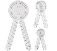 Goniometer Set 3 Pieces of 6/8/12 Inch Occupational Physical Therapy Protractor Tool Measurement Angle Ruler Kit Plastic 360 Degree Universal (3pc)
