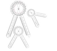 Goniometer Set (6/8/12 Inch) 3 Pcs of 360 Degree Transparent Angle Measuring Tool & Protractor for Physiotherapy, Joint Mobility, Orthopaedic Body Assessment and Medical Use