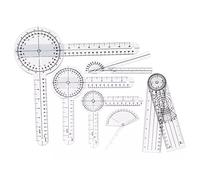 Goniometer Set, goniometro Physical Therapy Protractor Tool 6PCS Medical Goniometer Set PVC Transparent Clear Scale Wear Resistant Angle Ruler, goniomer for Orthopedics