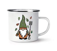 Gonk Gnome Green Orange Garden Enamel Mug Cup