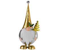Gonk with Tree Christmas Decoration Gold & Silver - 40cm