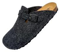 GONKOS®, Wool Felt Clogs, Anatomical Insole Made of Genuine Leather and Natural Cork, Felt Clogs Slippers Women and Men, Slippers Mules Slip On, Made in Spain,Antharcite 41