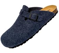 GONKOS®, Wool Felt Clogs, Anatomical Insole Made of Genuine Leather and Natural Cork, Felt Clogs Slippers Women and Men, Slippers Mules Slip On, Made in Spain, Dark Blue 38