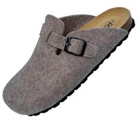 GONKOS®, Wool Felt Clogs, Anatomical Insole Made of Genuine Leather and Natural Cork, Felt Clogs Slippers Women and Men, Slippers Mules Slip On, Made in Spain, Cocoa 40