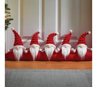 Gonks Draught Excluder Red - Festive Door Stopper Keeps Out Cold Air Soft Plush Design Decorative Christmas Home Accessory 58cm Long - Ideal for Doors, Hallways & Living Rooms