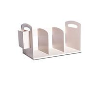 GONMDOPY Bookshelf,Bookcase,Desktop Combination Storage Office Supplies File Rack Small Bookcase with Pen Box/Argento