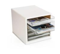 GONMDOPY Mobile File Cabinet-File Rack,Data Storage File Box Folder Storage Box Drawer Filing Cabinet 4 Floor Desktop Supplies File Box High Capacity/B2