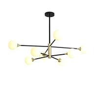 GONMDOPY Modern Industry Sputnik Chandelier,Household Ceilings, Chandelier Modern,6-Mid Century Classic Glass Globes Dulighting Fixture,Adjustable Hanging Living Dining Room/Matte White./8 s