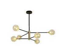 GONMDOPY Modern Industry Sputnik Chandelier,Household Ceilings, Chandelier Modern,6-Mid Century Classic Glass Globes Dulighting Fixture,Adjustable Hanging Living Dining Room/Alu Glass./6 s