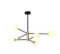 GONMDOPY Modern Industry Sputnik Chandelier,Household Ceilings, Chandelier Modern,6-Mid Century Classic Glass Globes Dulighting Fixture,Adjustable Hanging Living Dining Room/Matte White Lampshade./6 s