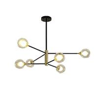 GONMDOPY Modern Industry Sputnik Chandelier,Household Ceilings, Chandelier Modern,6-Mid Century Classic Glass Globes Dulighting Fixture,Adjustable Hanging Living Dining Room/Double-Glazed Cover./6 s