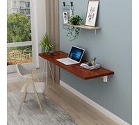 GONMDOPY Wall Mounted Table,Wall-Mounted Folding Computer Desk Suspended Hanging Tables Kitchen Tables Cups Flat Desks Folding Dining Tables Suitable for Kitchen, Balcony, Bathroom, Outdoor/Teak/60X40