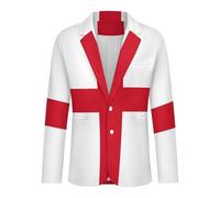 GONMFKM Blazer for Men Two Button Notched Lapel Suit Jacket Casual Party Business Jackets Sports Coats Slim Fit Lightweight Large Size Blazer with England Flag Printed 2XL