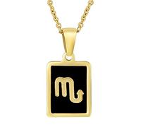 GONMFKM Charm Zodiac Sign Necklace 12 Constellations Square Symbol Pendant Sweater Chain,Fashion Charm Jewellery Gifts Accessories For Women Girls Men,Scorpio,Adjustable