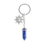 GONMFKM Fashion Backpack Lapis Lazuli Stone Keychain Simple Column Sun Charm Crystals Pull On Keyring,Jewelry Pendants For Women Men Purse Handbag Decor Key Holder,Fashion Keychain,Long:7Cm