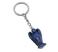 GONMFKM Fashion Vintage Lapis Lazuli Stone Keychain Angel Charm Crystal Gem Pull On Key Rings,Festival Gifts For Women Men Girls Bag Pendants Key Holder,Fashion Keychain,Long:9.5Cm