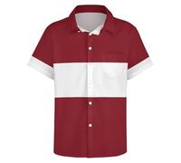 GONMFKM Men Summer Tropical Short Sleeve Button Down Aloha Hawaiian Shirts Latvia Flag Printed Casual Short Sleeved Shirts for Men Button Down Holiday Beach Tops 7XL