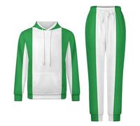 GONMFKM Mens Tracksuit Set With Hooded Jacket Jogging Tops Bottoms Tracksuit Set With Pockets, Republic Of Nigeria Flag Printed Tracksuit Womens Full Set Flag 2 L
