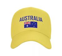 GONMFKM Personality Mens Baseball Cap - Australia Country National Flag Classic Sun Cap, Breathable Adjustable Fastening Hat,Mens Women Outdoor Casual Soccer Hat,Yellow,One Size