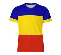 GONMFKM Romania Flag Sports Short Sleeve T Shirt for Men Women - Summer Breathable Mesh Short Sleeve T-Shirt Graphic Tee, Men’S Short Sleeve Crew Neck Tee T-Shirt, L