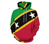 GONMFKM Unisex Hoodie Men Women 3D Saint Kitts And Nevis Flag Print Hoodie With Pocket Long Sleeve Hooded Pullover Couple Sweatshirts With Hood Sweater With Print Autumn Winter Hooded Jacket S-Xxl