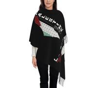 GONMFKM Warm Blanket Scarf for Winter, Palestinian Keffiyeh Pattern Scarf for Womens Winter Shawls and Wrap Palestine Long Large Scarves with Tassel for Evening Dress,One size