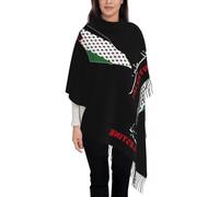 GONMFKM Winter Palestine Flag Scarf - Novelty Long Plaid Pattern Printed Scarves Warm Tassel Shawl Stole,For Evening Dresses Wedding Wraps Large Ladies Scarves Palestine Onesize