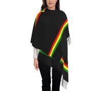 GONMFKM Womens Scarf Pashmina Shawls - Novelty Vintage Jamaica Flag Stripes Printed Scarves Winter Tassels Stole,Fashion Patriotic Large Wraps Pashmina Shawl Scarf Ladies Jamaica Onesize